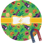 Luau Party Round Fridge Magnet (Personalized)