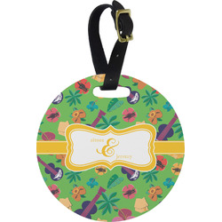 Luau Party Plastic Luggage Tag - Round (Personalized)