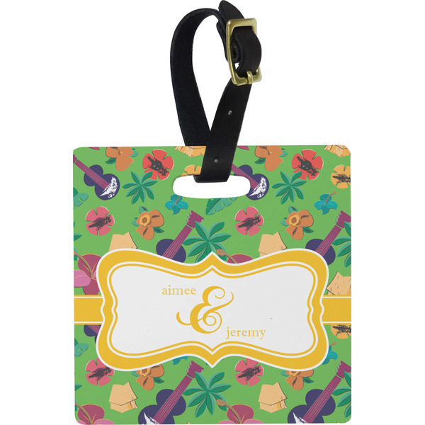 Luau Party Personalized Square Luggage Tag