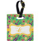 Luau Party Plastic Luggage Tag - Square w/ Couple's Names