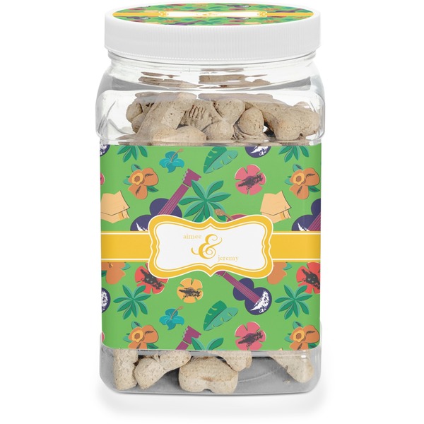 Custom Luau Party Dog Treat Jar (Personalized)