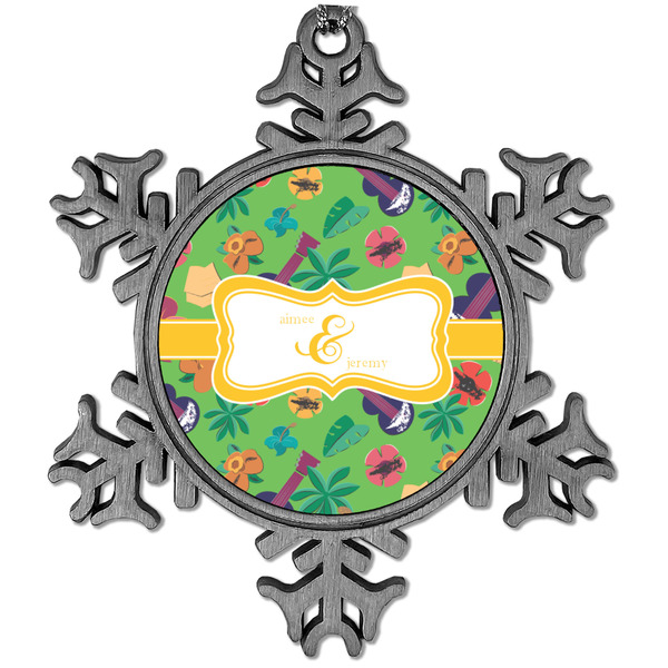 Custom Luau Party Vintage Snowflake Ornament (Personalized)