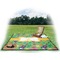 Luau Party Picnic Blanket - with Basket Hat and Book - in Use