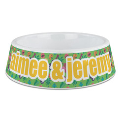 Luau Party Plastic Dog Bowl - Large (Personalized)