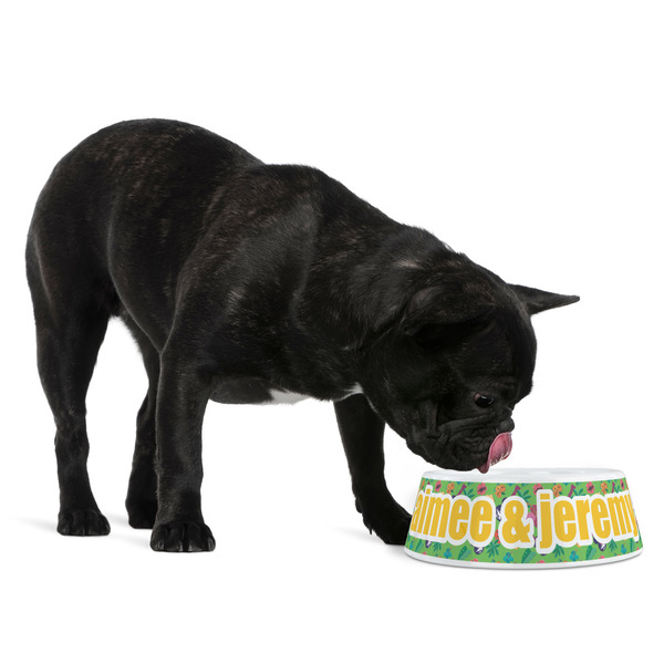 Luau Party Plastic Pet Bowls - Medium - LIFESTYLE