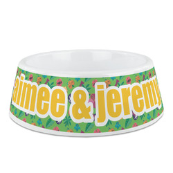Luau Party Plastic Dog Bowl (Personalized)