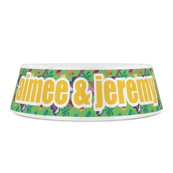 Luau Party Plastic Pet Bowls - Small - FRONT