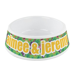 Luau Party Plastic Dog Bowl - Small (Personalized)