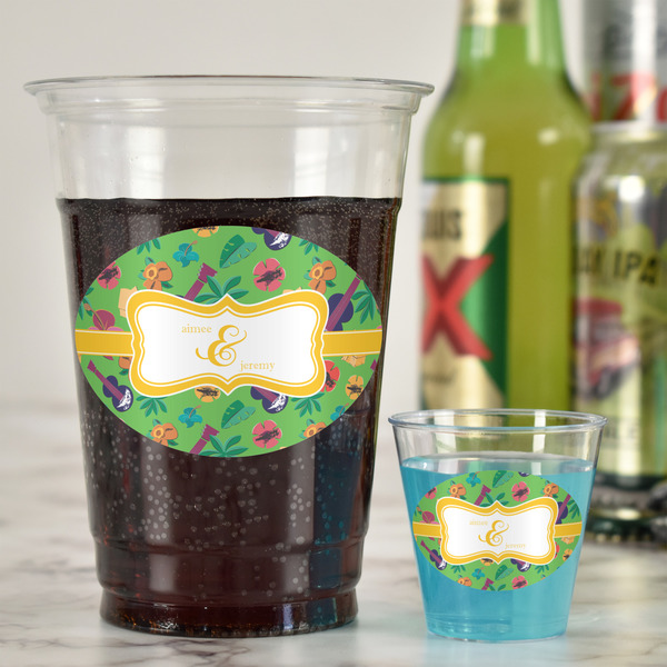 Luau Party Plastic Shot Glasses - In Context