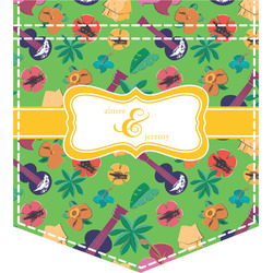 Luau Party Iron On Faux Pocket (Personalized)