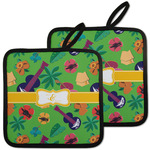 Luau Party Pot Holders - Set of 2 w/ Couple's Names