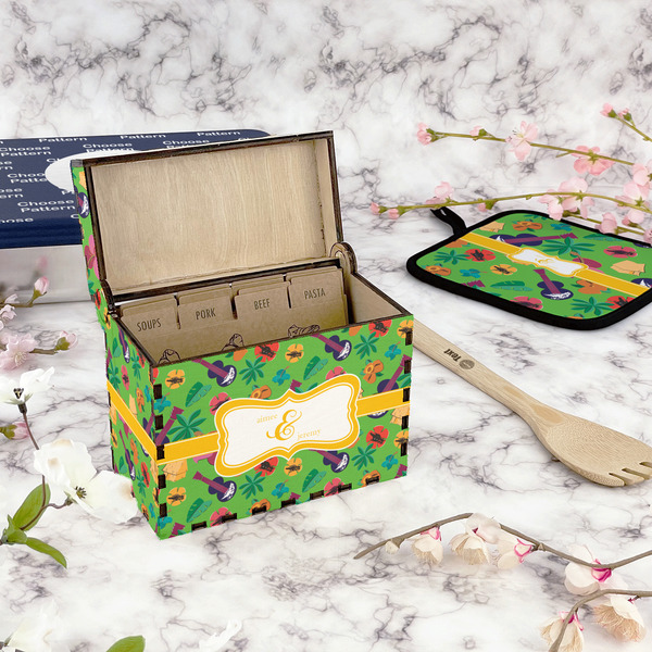 Luau Party Recipe Box - Full Color - In Context