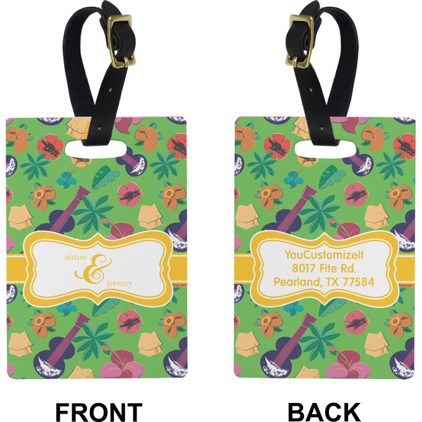 Luau Party Rectangle Luggage Tag (Front + Back)