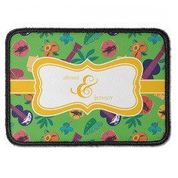 Luau Party Iron On Rectangle Patch w/ Couple's Names