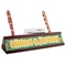 Luau Party Red Mahogany Nameplates with Business Card Holder - Angle
