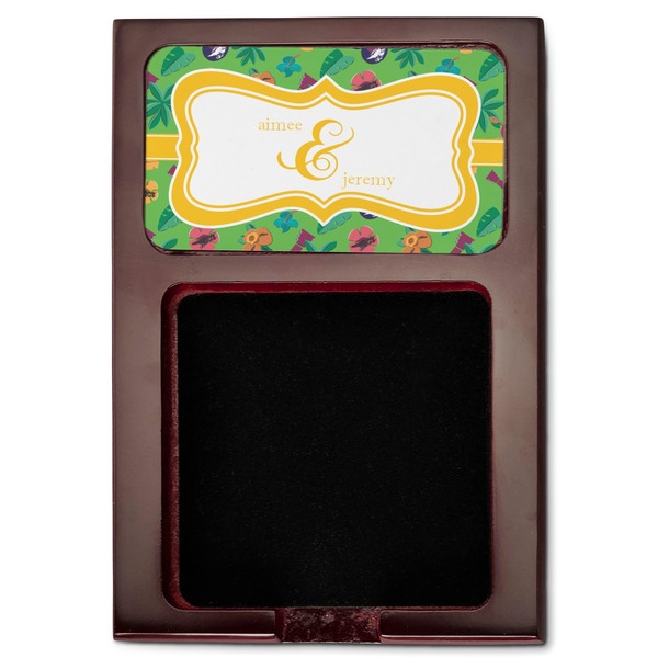 Luau Party Red Mahogany Sticky Note Holder - Flat