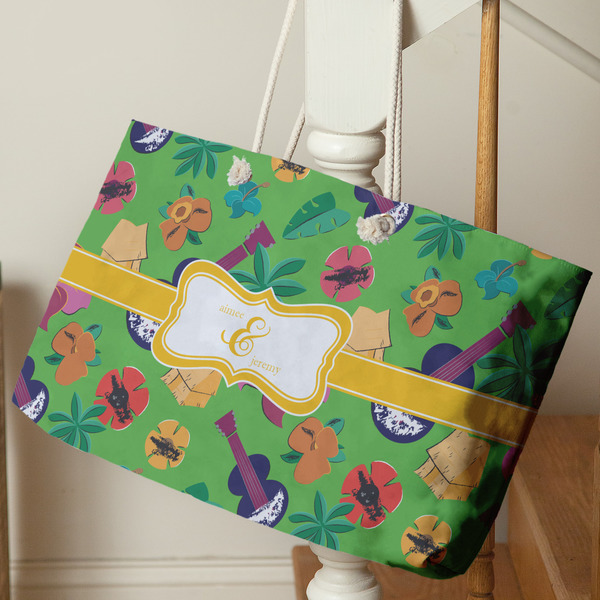 Luau Party Large Rope Tote - Life Style