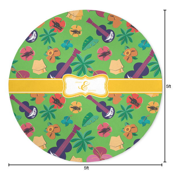 Luau Party Round Area Rug - Size