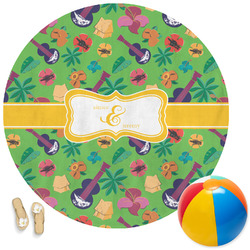 Luau Party Round Beach Towel (Personalized)