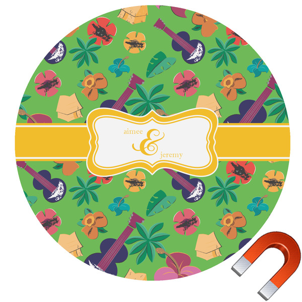 Custom Luau Party Round Car Magnet - 10" (Personalized)
