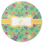 Luau Party Round Rubber Backed Coaster (Personalized)