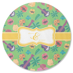 Luau Party Round Rubber Backed Coaster (Personalized)
