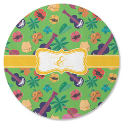 Luau Party Round Rubber Backed Coaster (Personalized)