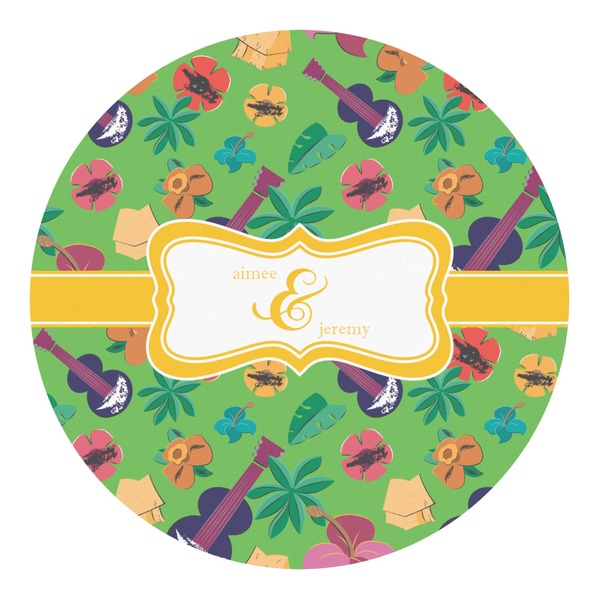 Custom Luau Party Round Decal - Small (Personalized)