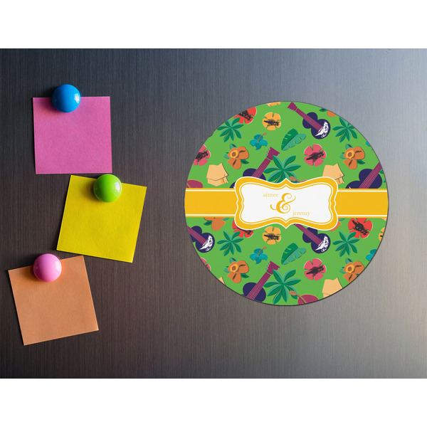 Luau Party Round Fridge Magnet - LIFESTYLE