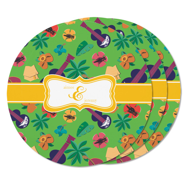 Luau Party Round Fridge Magnet - THREE