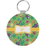 Luau Party Round Plastic Keychain (Personalized)