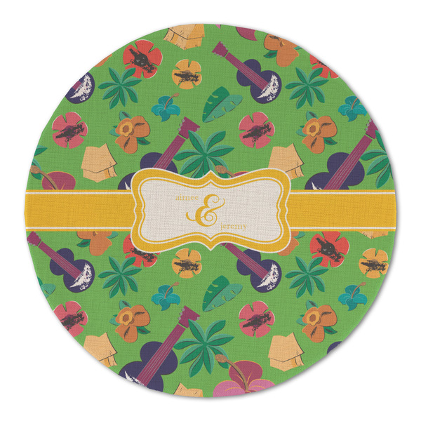 Custom Luau Party Round Linen Placemat (Personalized)