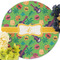 Luau Party Round Linen Placemats - Front (w flowers)