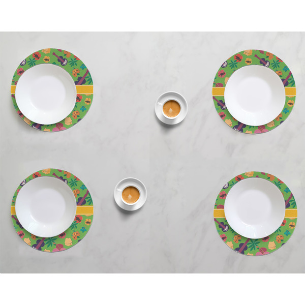 Luau Party Round Linen Placemats - LIFESTYLE (set of 4)