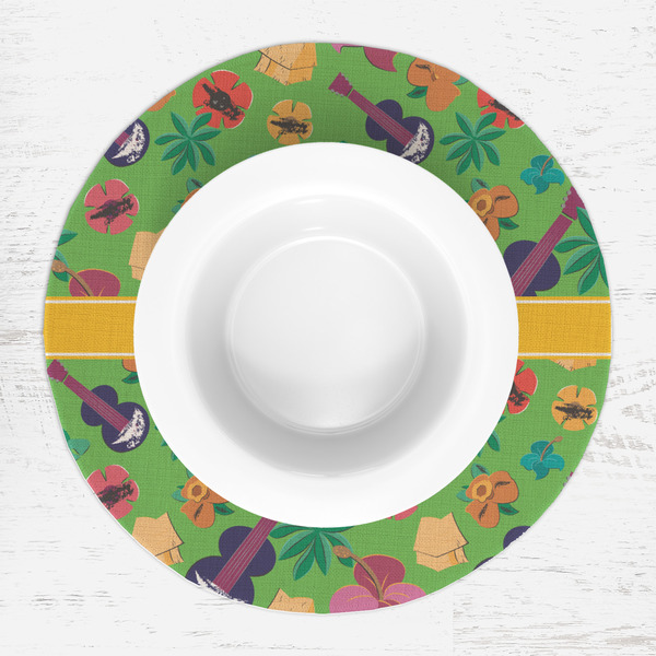Luau Party Round Linen Placemats - LIFESTYLE (single)