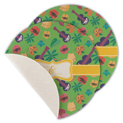 Luau Party Round Linen Placemat - Single Sided - Set of 4 (Personalized)