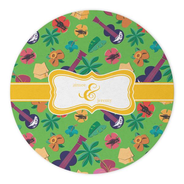 Luau Party Round Paper Coaster - Approval