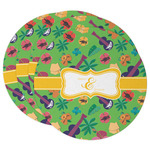 Luau Party Round Paper Coasters w/ Couple's Names