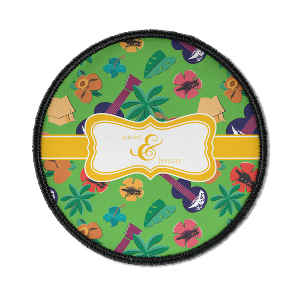 Custom Luau Party Iron On Round Patch w/ Couple's Names