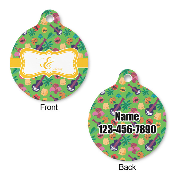 Luau Party Round Pet ID Tag - Large - Approval