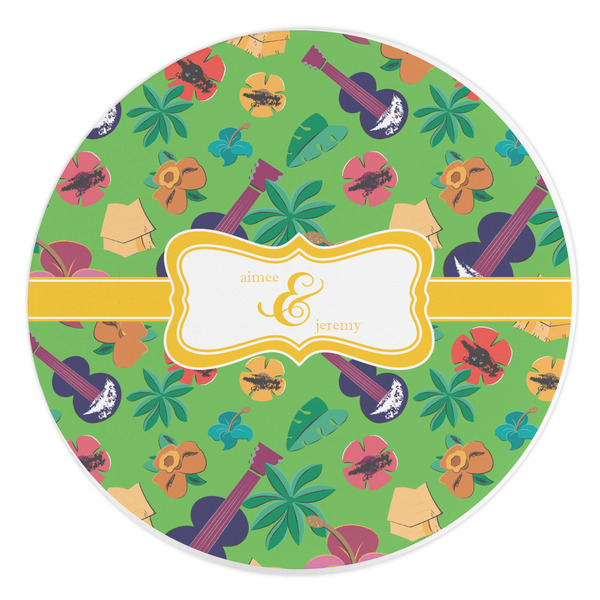 Custom Luau Party Round Stone Trivet (Personalized)