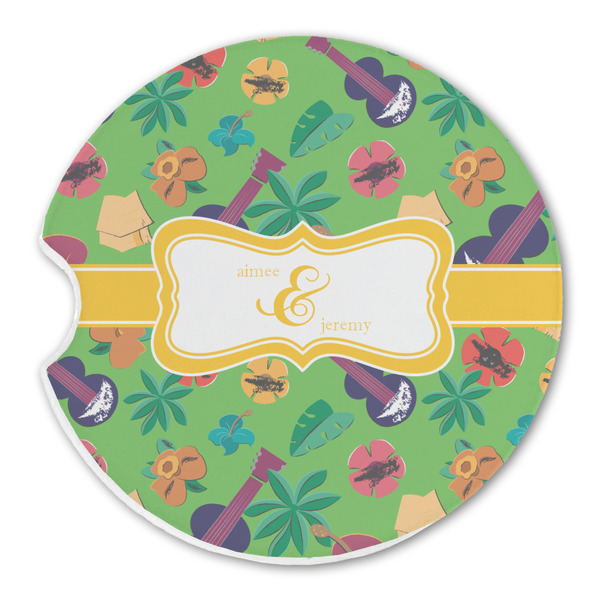 Custom Luau Party Sandstone Car Coaster - Single (Personalized)