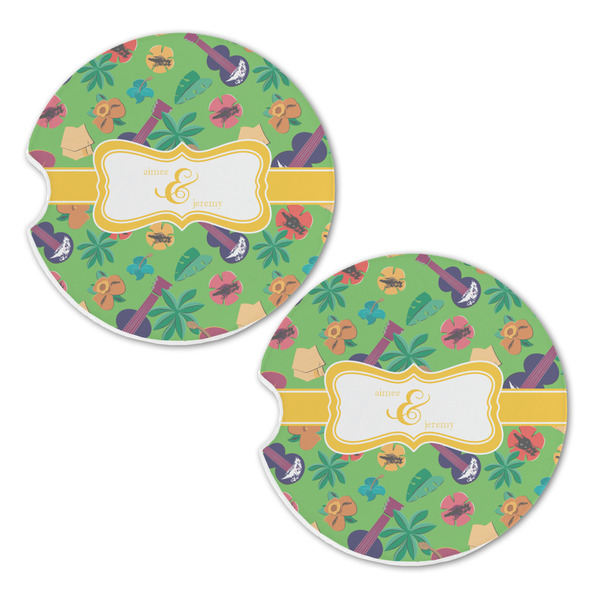 Luau Party Sandstone Car Coasters - Set of 2