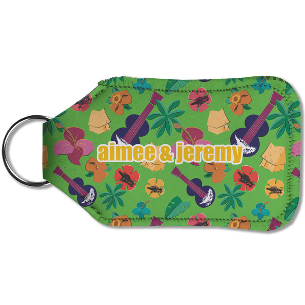 Luau Party Sanitizer Holder Keychain - Small (Back)