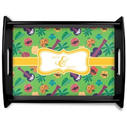 Luau Party Black Wooden Tray - Large (Personalized)