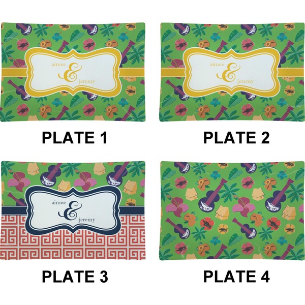 Luau Party Set of Rectangular Appetizer / Dessert Plates (Approval)