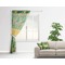 Luau Party Sheer Curtain With Window and Rod - in Room Matching Pillow