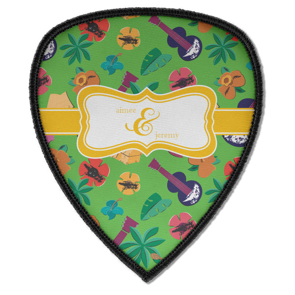 Custom Luau Party Iron on Shield Patch A w/ Couple's Names