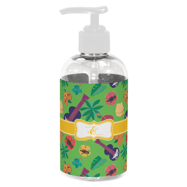 Custom Luau Party Plastic Soap / Lotion Dispenser (8 oz - Small - White) (Personalized)