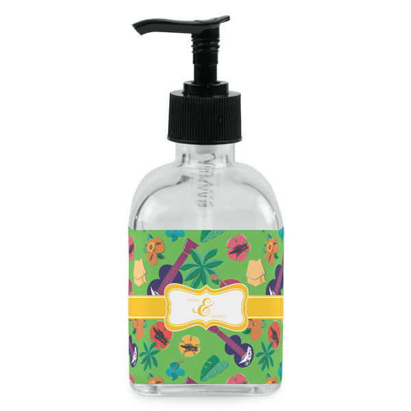 Custom Luau Party Glass Soap & Lotion Bottle - Single Bottle (Personalized)